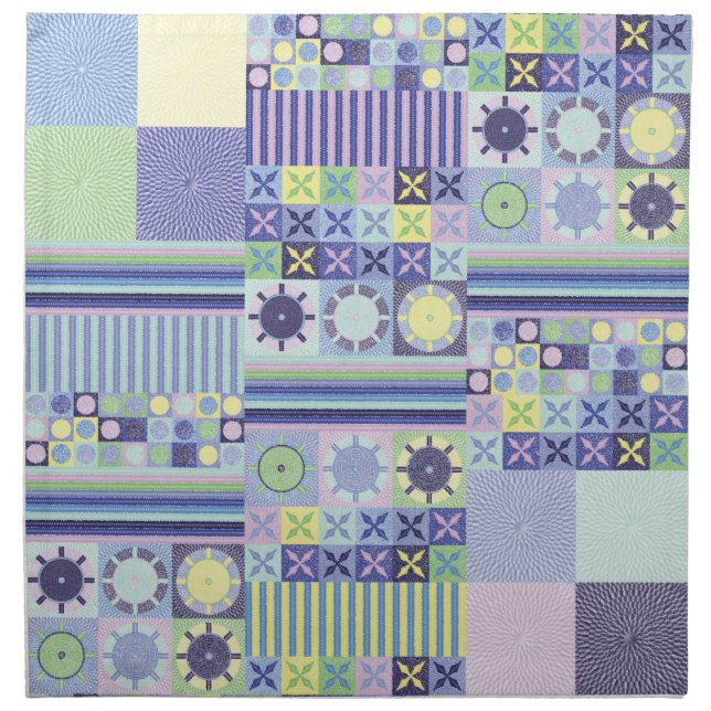 Nanna's Pretty Faux Knit Crochet Blanket Pattern Cloth Napkin (Front)