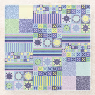 Nanna's Pretty Faux Knit Crochet Blanket Pattern Glass Coaster