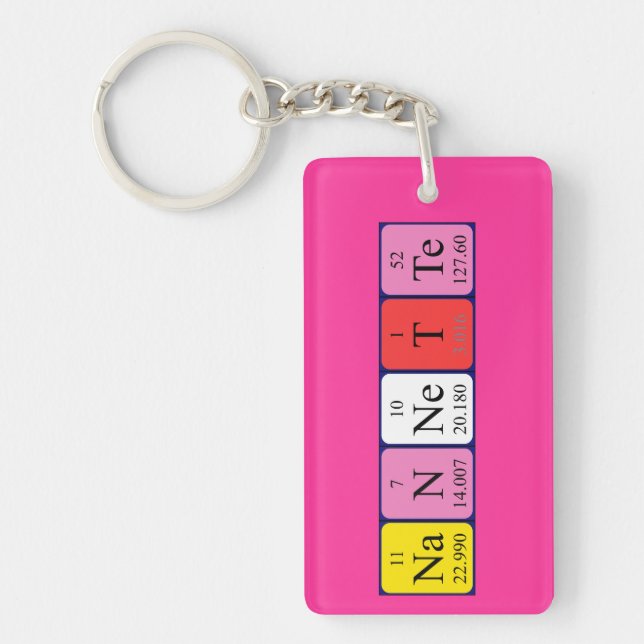 Nannette periodic table name keyring (Front)