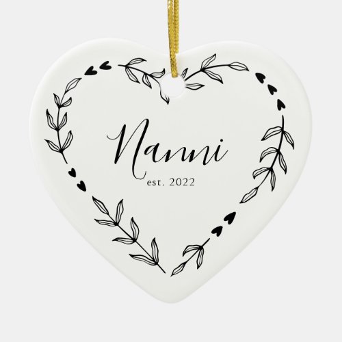 Nanni Year Est Christmas Ceramic Ornament