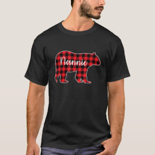 Nannie Bear Red Plaid Family Matching Christmas Pa T-Shirt