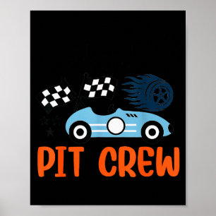 Nannie T Crew Race Car Family Matching Birthday Poster