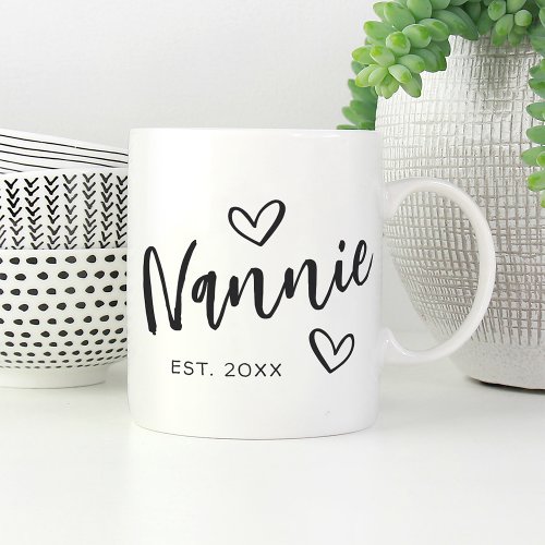 Nannie Year Established Grandma Coffee Mug