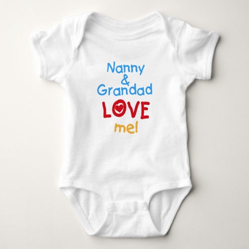 Nanny and Grandad Love Me Baby T_Shirt Baby Bodysuit