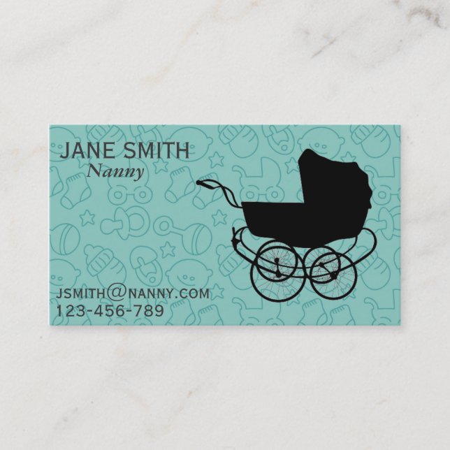 Nanny / Au Pair / babysitter freelance Business Card (Front)