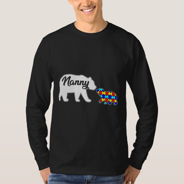 Nanny Bear Autism Awareness Love Support Family Au T-Shirt (Front)