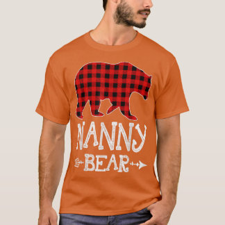 Nanny Bear Christmas Pajama Red Plaid Buffalo Fami T-Shirt
