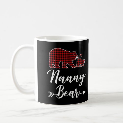 Nanny Bear Christmas Pajama Red Plaid Matching Fam Coffee Mug