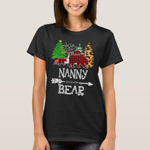 Nanny Bear Red Buffalo Plaid Nanny Bear Pajama T-Shirt