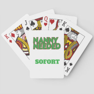 Nanny birthday gift quote funny text poker cards