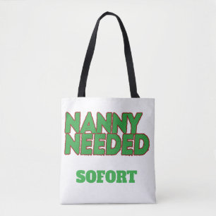 Nanny birthday gift quote funny text tote bag