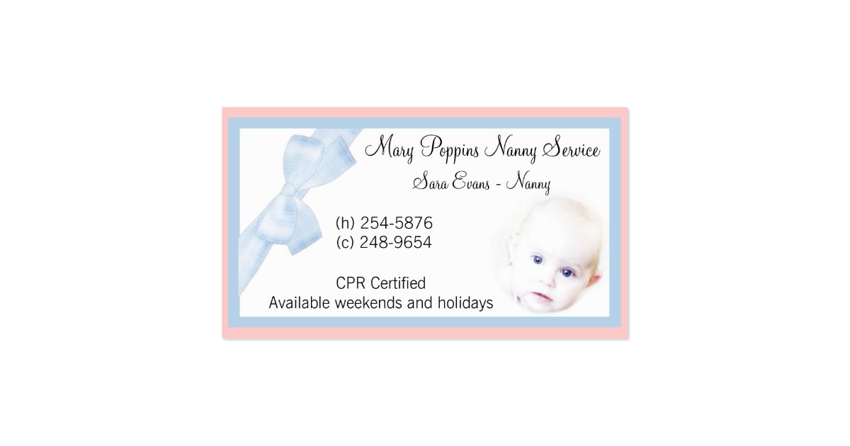 Nanny Business Card | Zazzle