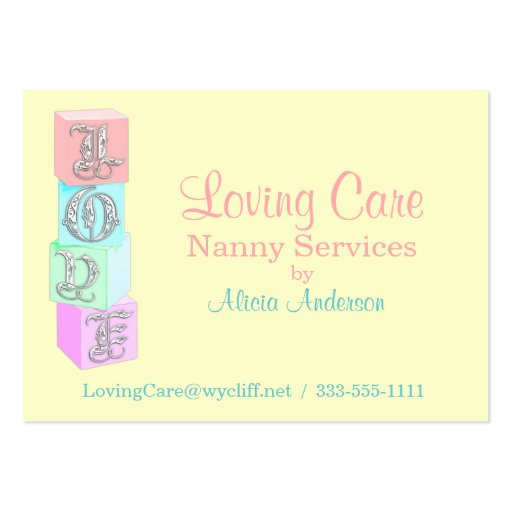 Nanny / Child Care Business Cards | Zazzle