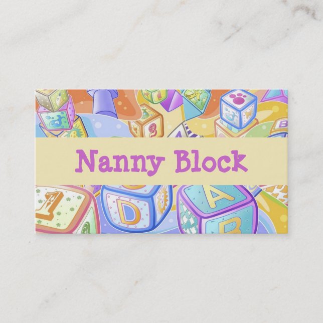 Nanny Child Day Care Babysitter Business Card (Front)