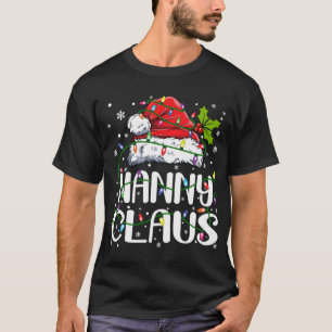 Nanny Claus Christmas Lights Pajama Family Matchin T-Shirt