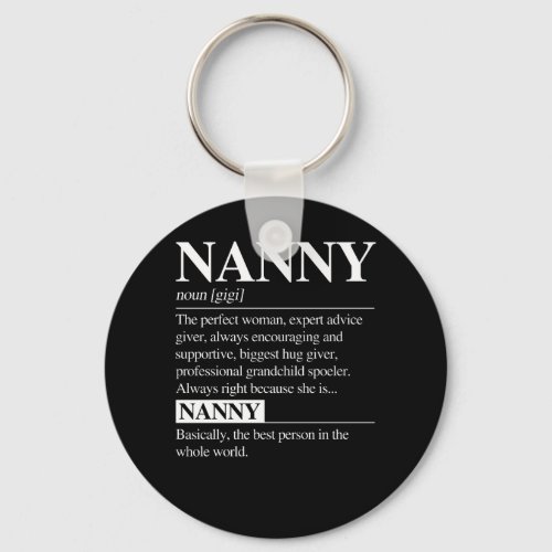 Nanny Definition Grandma Mother Day Gifts Women Keychain