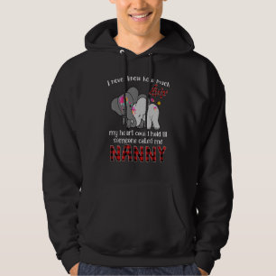 Nanny Elephant Baby Elephant Cute New Grandma Anno Hoodie