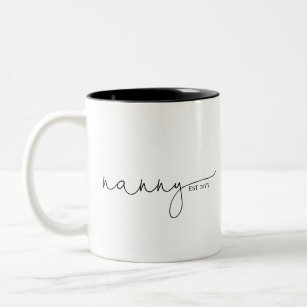Nanny Established   Nanny Gift Mother's Day Two-Tone Coffee Mug