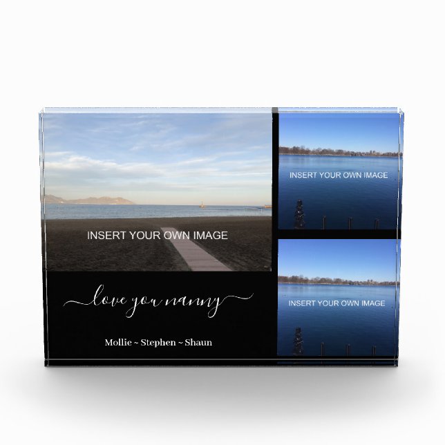 Nanny Family Love You Personalized Three Photo Block (Front)