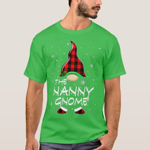 Nanny Gnome Buffalo Plaid Matching Family Christma T_Shirt