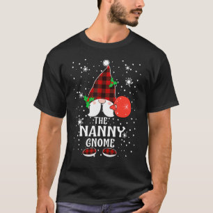 Nanny Gnome Buffalo Plaid Matching Family Christma T-Shirt