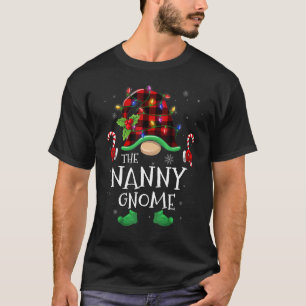 Nanny Gnome Buffalo Plaid Matching Family Christma T-Shirt