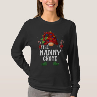Nanny Gnome Buffalo Plaid Matching Family Christma T-Shirt