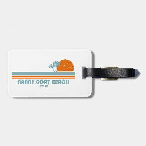 Nanny Goat Beach Georgia Sun Palm Trees Luggage Tag