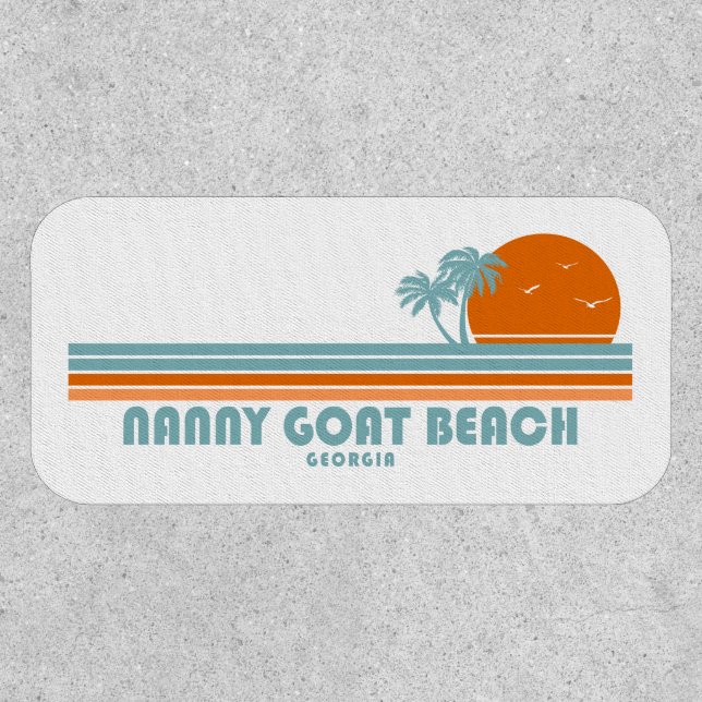 Nanny Goat Beach Georgia Sun Palm Trees Patch (Front)