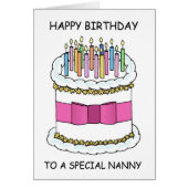 Nanny Happy Birthday Cartoon Cake (Front)