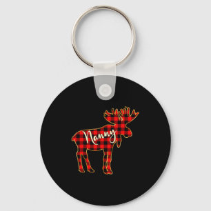 Nanny Moose _ Buffalo Red Plaid Family Christmas Keychain