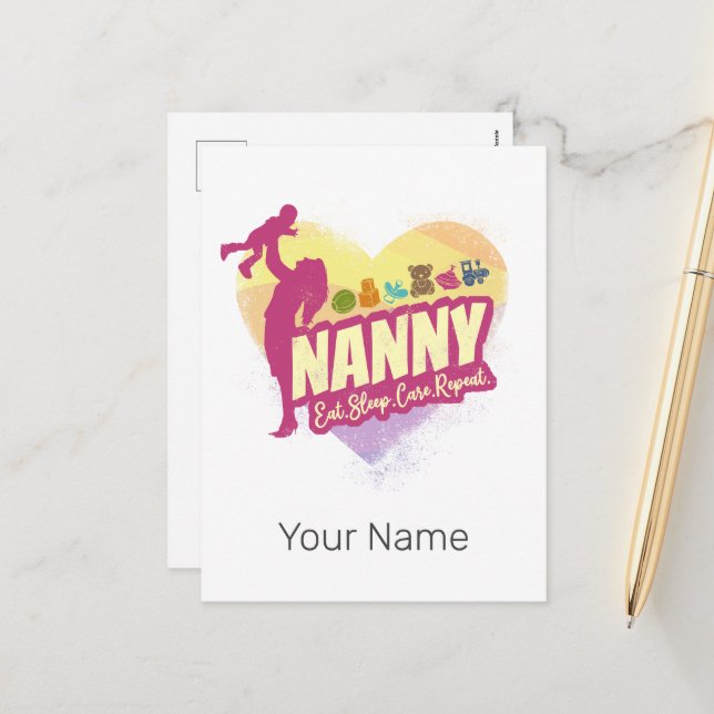 Nanny Nursemaid Vintage Babysitter Childcare Nurse Holiday Postcard (Front/Back In Situ)