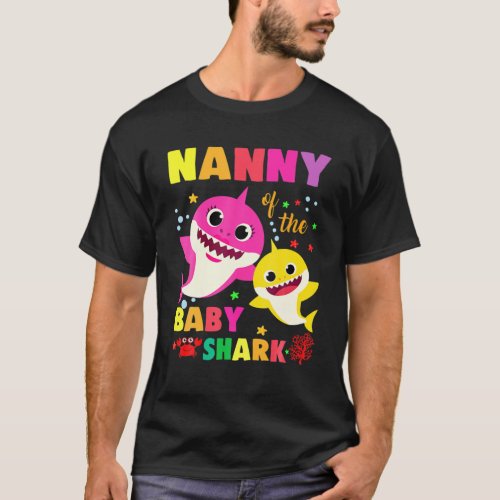 Nanny Of The Baby Shark Birthday Momnanny My Shark T_Shirt