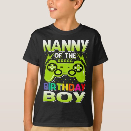 NANNY Of The Birthday Boy Matching Video Gamer Bir T_Shirt