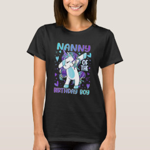 Nanny of the Birthday Party Boy Dabbing Unicorn 1 T-Shirt