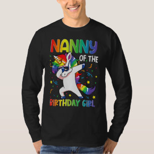 Nanny of the Birthday Party Gifts Girl Dabbing Uni T-Shirt