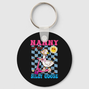 Nanny Of The Silly Goose First Birthday Family Mat Keychain