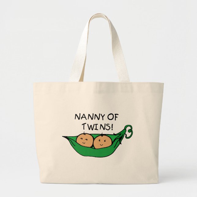Nanny of Twins Pod Large Tote Bag (Front)