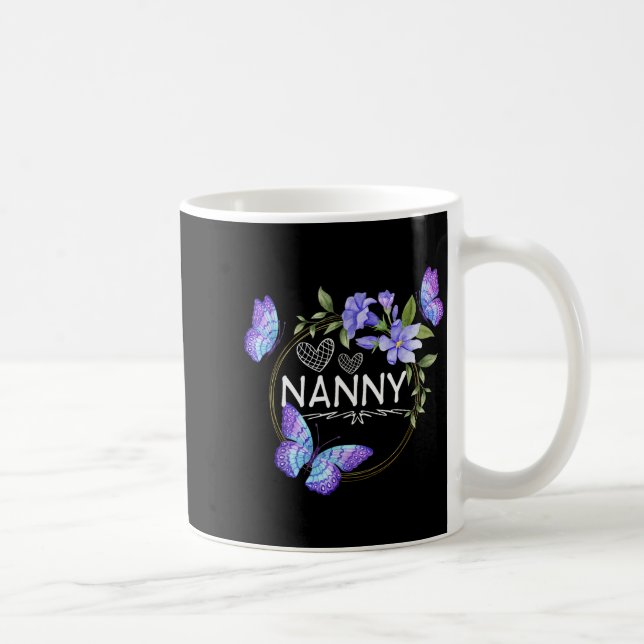 Nanny Shirt For Women With Butterflies Mother's Da Coffee Mug (Right)