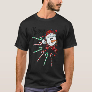 Nanny Snowman Candy Cane Christmas Xmas Funny T-Shirt