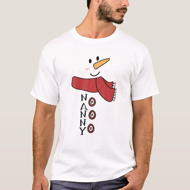 Nanny Snowman Costume Family Matching Funny Christ T-Shirt (Front)