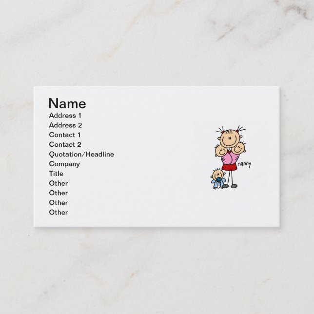 Nanny Stick Figure Business Card (Front)