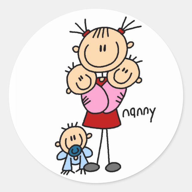 Nanny Stick Figure Sticker (Front)