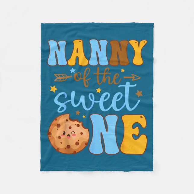 Nanny Sweet 1st Birthday Cookie Artwork Fleece Blanket (Front)