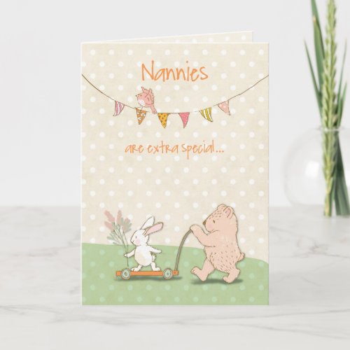 Nanny Thanks Bear and Bunny Thank You Card