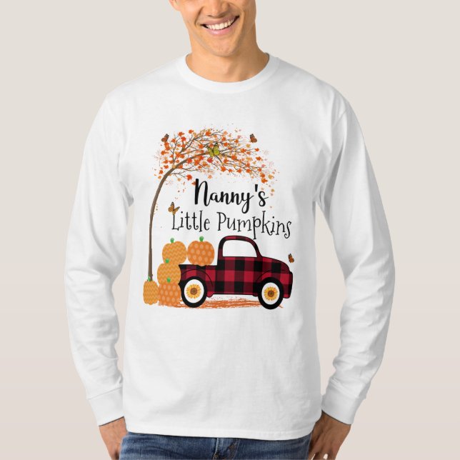 Nanny's Little Pumpkins Red Truck Autumn T-Shirt (Front)