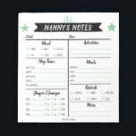 Nanny's Notes Babysitter Notes Daycare Sheets<br><div class="desc">This is an easy way for your nanny or babysitter to have daily communication with you. Easily edit the sections to match your child's needs. Change the color of the stars and other elements by clicking the "Click to Customize Further" link under "Personalize".</div>