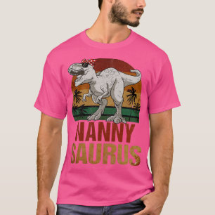 Nannysaurus T Rex Dinosaur Nanny Saurus Vintage T-Shirt
