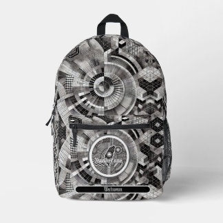 Nanometer Chip Plaid Geometric Taiwan Monogram Printed Backpack