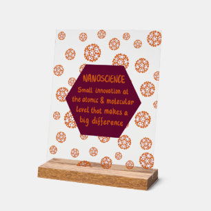 Nanoscience Fullerene Acrylic Sign